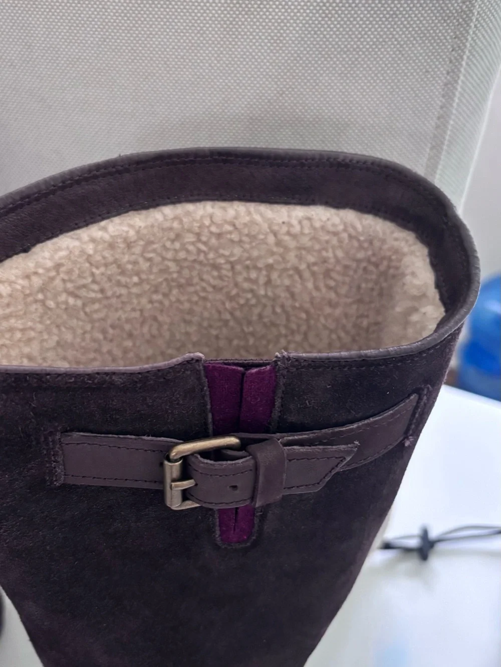 UGG Australia Waterproof Women's Tall Brown Suede Boots with Sheep Skin